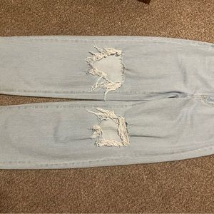 ripped light blue jeans